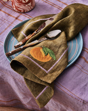 Load image into Gallery viewer, Autumn Fruits Embroidered Linen 4P Napkin Set | Kip &amp; Co