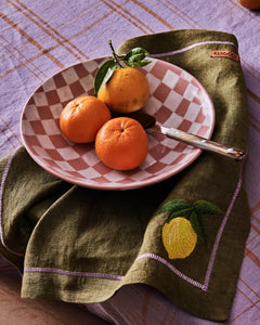 Autumn Fruits Embroidered Linen 4P Napkin Set | Kip & Co