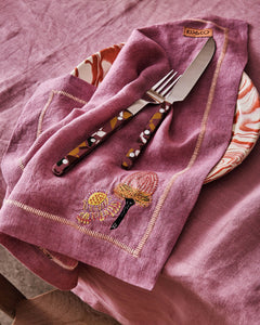 Bush Native Embroidered Linen 4P Napkin Set | Kip & Co