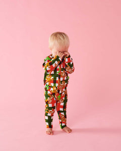 Gingerbread Long Sleeve Zip Romper | KIP & CO
