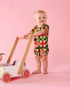 Gingerbread Organic Short Sleeve Romper | KIP & CO