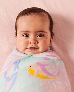 Dolphin Magic Bamboo Swaddle | KIP & CO