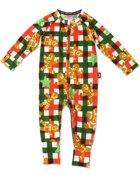 Gingerbread Long Sleeve Zip Romper | KIP & CO