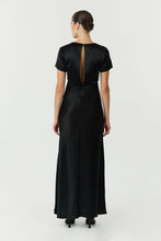 Load image into Gallery viewer, Satin Bias Maxi Tee Dress Black | Third Form