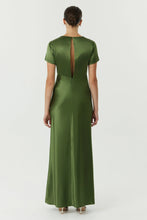 Load image into Gallery viewer, Satin Bias Maxi Tee Dress Olive | Third Form