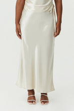 Load image into Gallery viewer, Satin Bias Tie Side Skirt Buttercream | Third Form