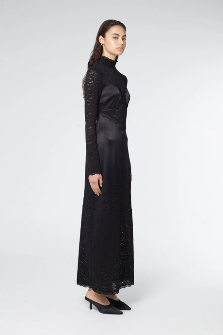 Serenade Lace Long Sleeve Dress, Black | Third Form