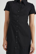 Load image into Gallery viewer, Skipping Stone Shirt Dress, Black | THIRD FORM