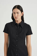 Load image into Gallery viewer, Skipping Stone Shirt Dress, Black | THIRD FORM