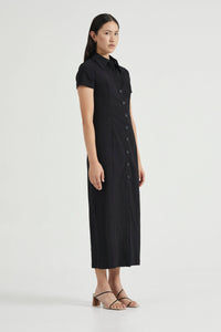 Skipping Stone Shirt Dress, Black | THIRD FORM