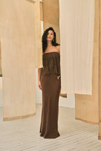 Load image into Gallery viewer, Visions Lace Strapless Maxi Dress, Chocolate | Third Form