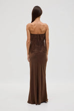 Load image into Gallery viewer, Visions Lace Strapless Maxi Dress, Chocolate | Third Form