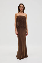 Load image into Gallery viewer, Visions Lace Strapless Maxi Dress, Chocolate | Third Form