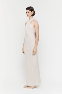 Cross Over Halter Dress, Sand | Friend of Audrey