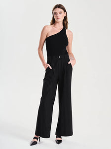 Jolie Suiting Pant, Black Pinstripe | Ena Pelly