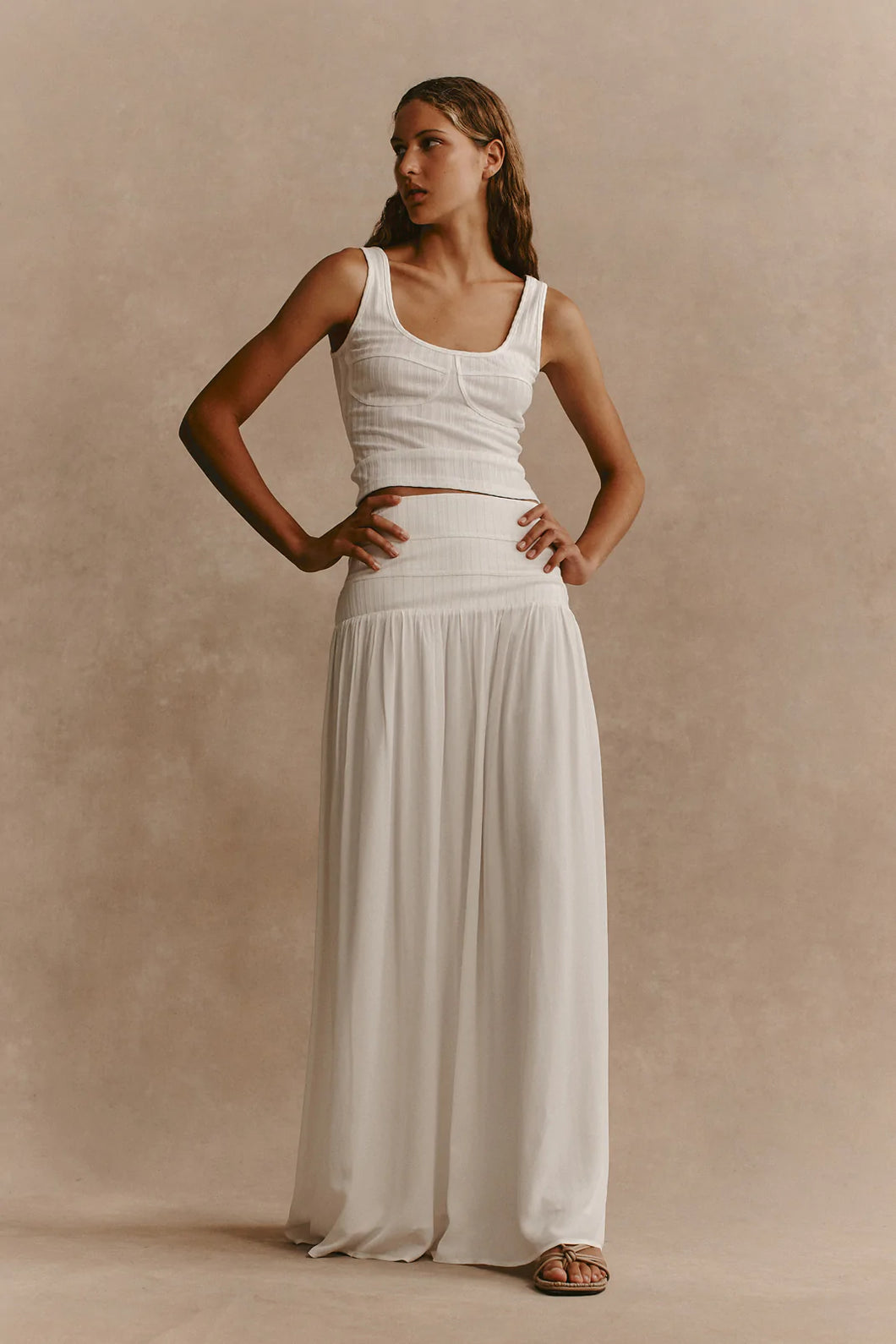 Babylon Skirt Ivory | Hansen & Gretel