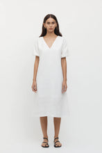 Load image into Gallery viewer, Giverny Puff Sleeve Linen Dress White | Friend of Audrey