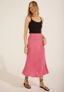 Stefan Midi Skirt Pink | Auguste The Label