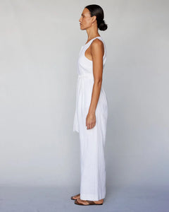 Imari Linen Jumpsuit, White | Amelius