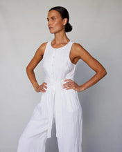 Load image into Gallery viewer, Imari Linen Jumpsuit, White | Amelius