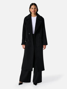 Lana Wool Coat, Black | ENA PELLY