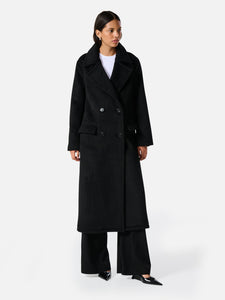 Lana Wool Coat, Black | ENA PELLY