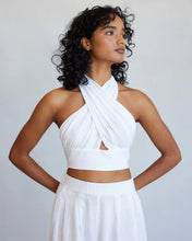 Load image into Gallery viewer, Amrita Linen Halter Top, White | Amelius