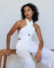 Load image into Gallery viewer, Amrita Linen Halter Top, White | Amelius