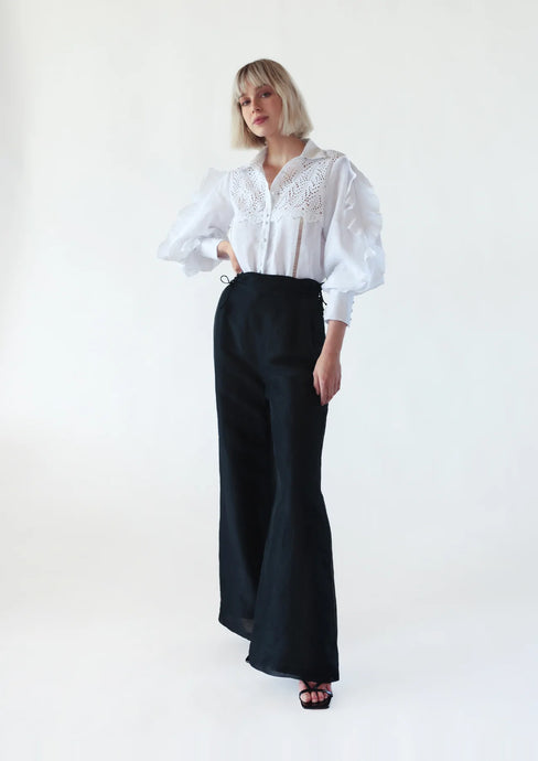 Bisous Long Sleeve Blouse, Blanche | Saint Armont