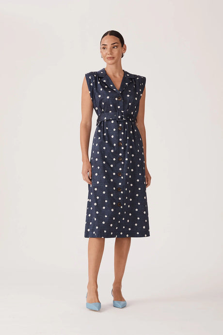 Riviera Dress - Denim Spot | Cable Melbourne