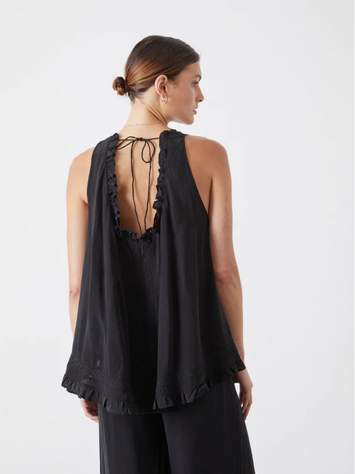 ANGELICA SILK TOP, Sandwash Black | JOSLIN