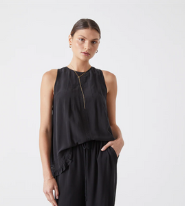 ANGELICA SILK TOP, Sandwash Black | JOSLIN