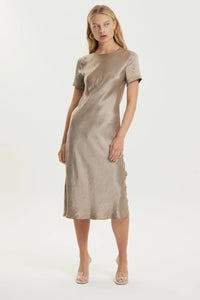 Crush Bias Tee Midi Dress, Driftwood | Third Form