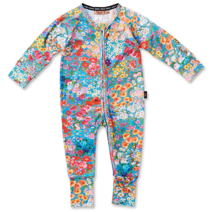 Forever Floral Organic LS Zip Romper | Kip & Co