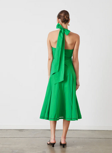 Olivia Organic Cotton Midi Dress - Emerald Green / Joslin
