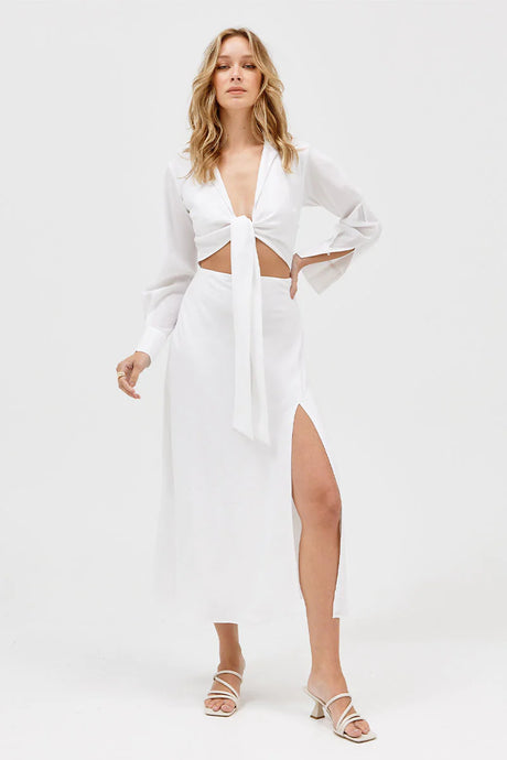 Illustrate Midi Dress, Chalk | Sovere