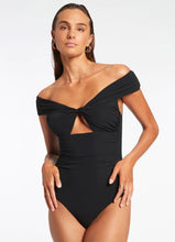 Load image into Gallery viewer, Jetset Twist Off Shoulder One Piece, Black | Jets Australia