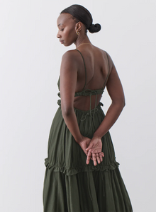 Liana 2.0 Linen Maxi Dress, Forest | Joslin Studio