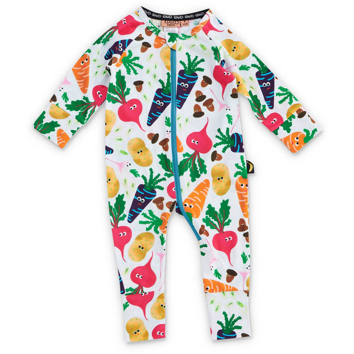 Vegie Patch Organic LS Zip Romper  | Kip & Co