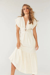 Lucid Midi Dress, Porcelain | Sovere