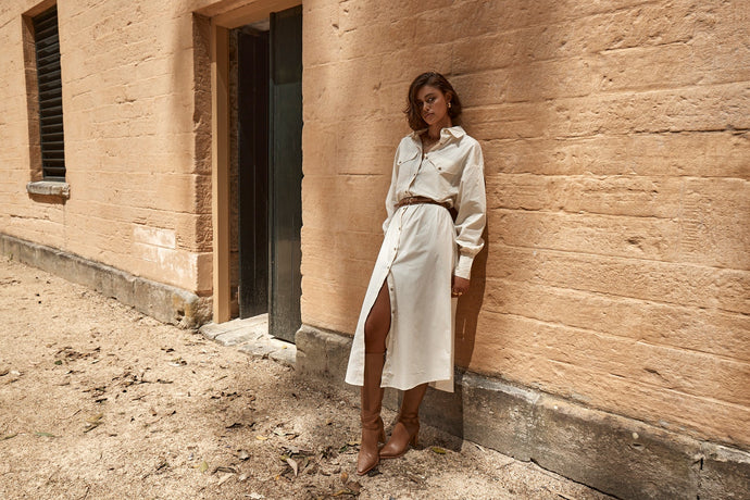 Wanderer Midi Dress, Ivory | Ministry of Style