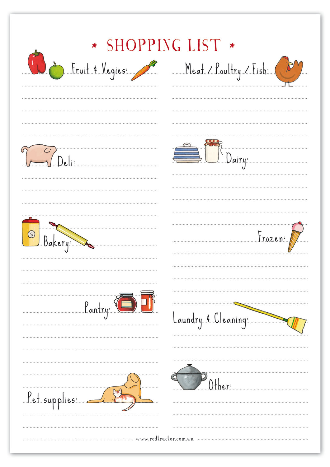 Shopping List | Red Tractor Designs