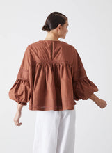 Load image into Gallery viewer, Marlo Organic Cotton Smock Top, Sienna Red | Joslin Studio
