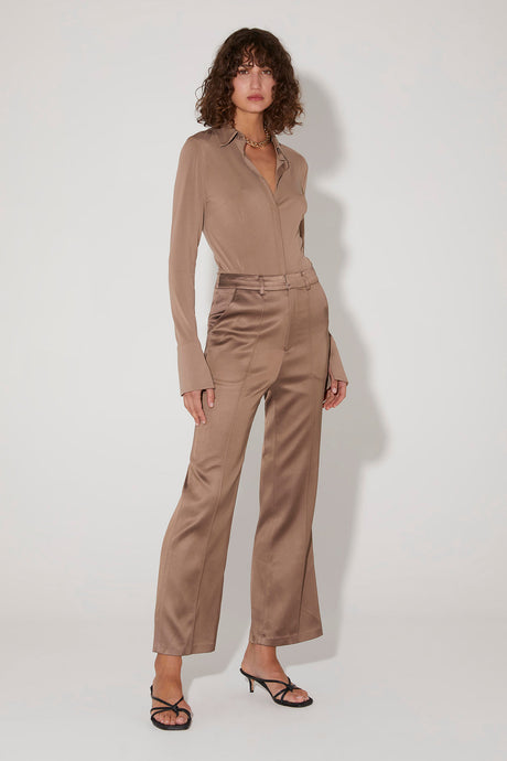 Regina Tailored Pant Ash Brown | HANSEN & GRETEL