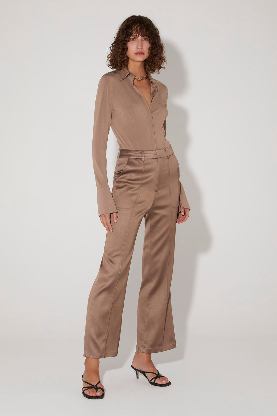 Regina Tailored Pant Ash Brown | HANSEN & GRETEL