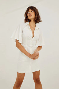 Outline Shirt Dress, White | Sovere