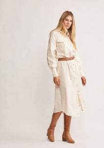 Wanderer Midi Dress, Ivory | Ministry of Style