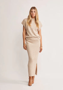Wistful Knit Midi Skirt, Sand | Ministry of Style
