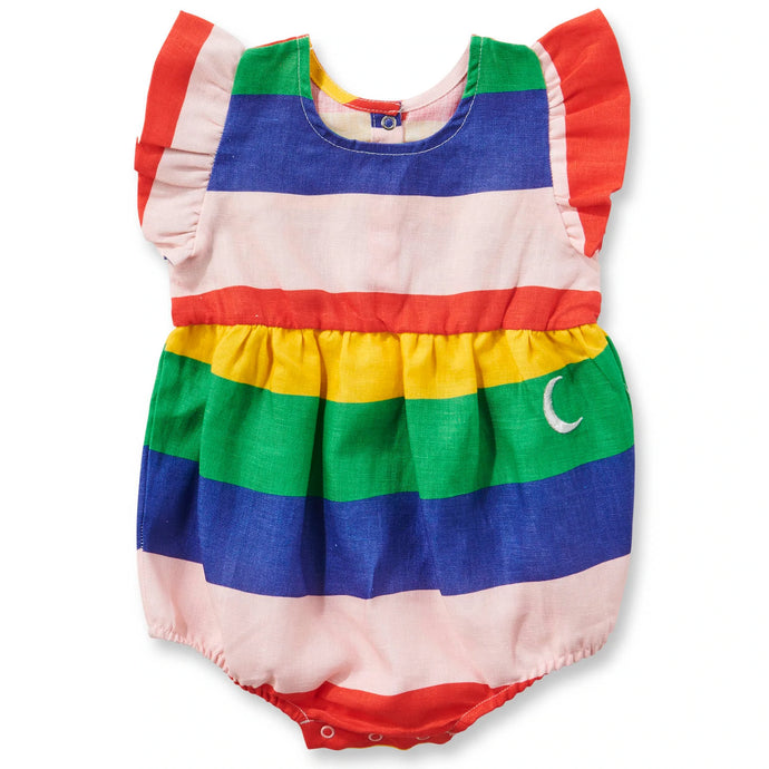 Rainbows End Linen Frill Baby Romper | Kip & Co