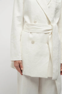 Hayworth Blanket Stitch Linen Blazer | Friend of Audrey